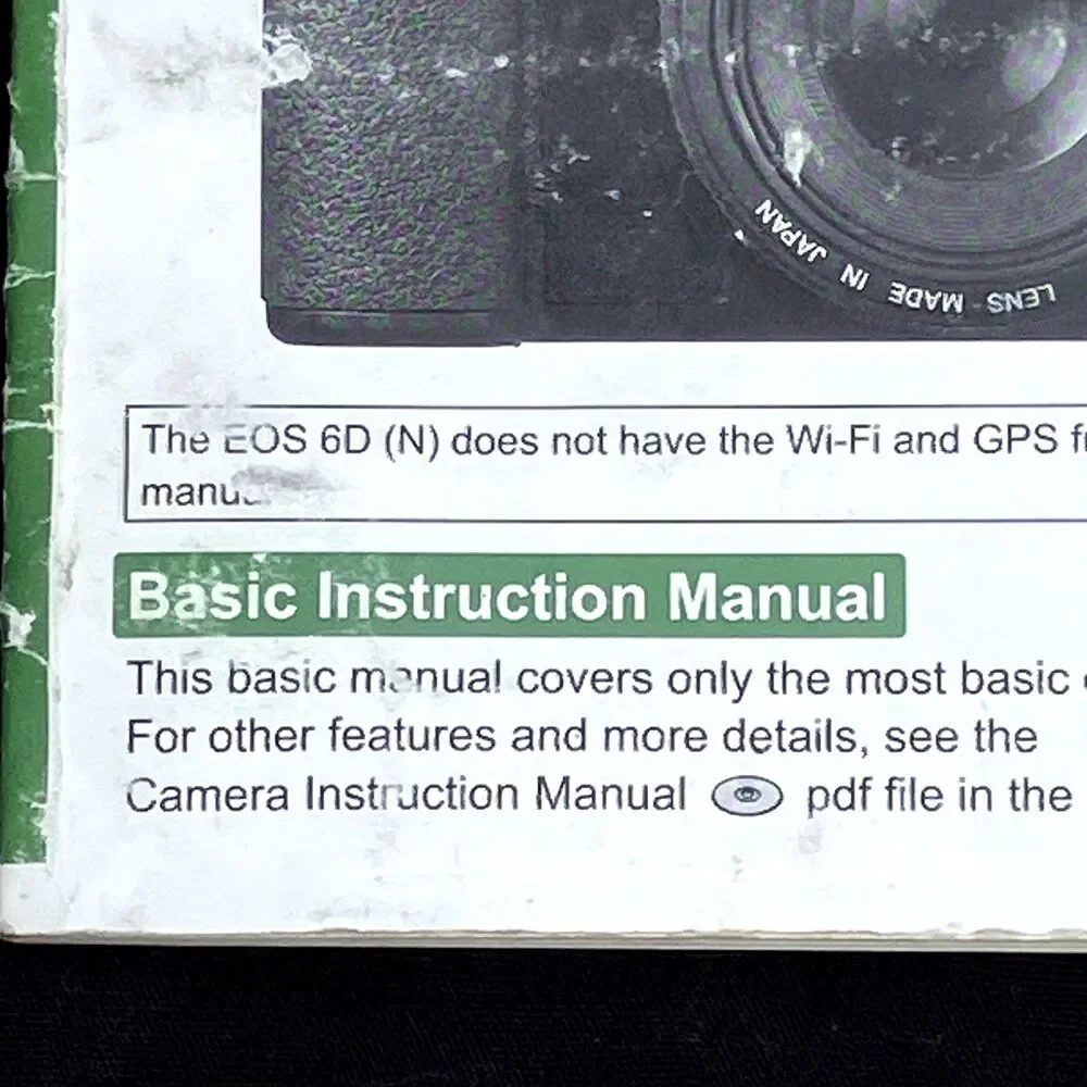 Canon EOS 6D Camera Basic Instruction Manual Booklet Genuine Pocket 6 inch